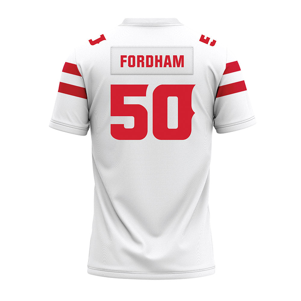 Louisiana - NCAA Football : Cooper Fordham - White Premium Football Jersey-1