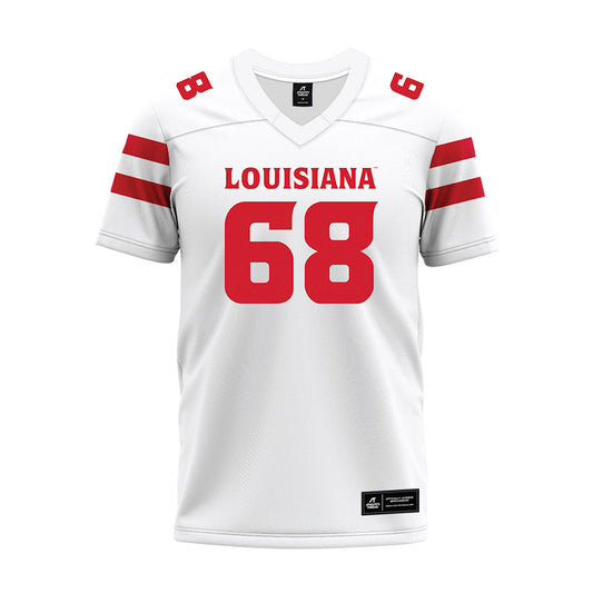 Louisiana - NCAA Football : Fitzgerald West Jr. - White Premium Football Jersey-0