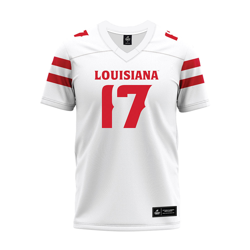Louisiana - NCAA Football : Landon Strother - White Premium Football Jersey-0