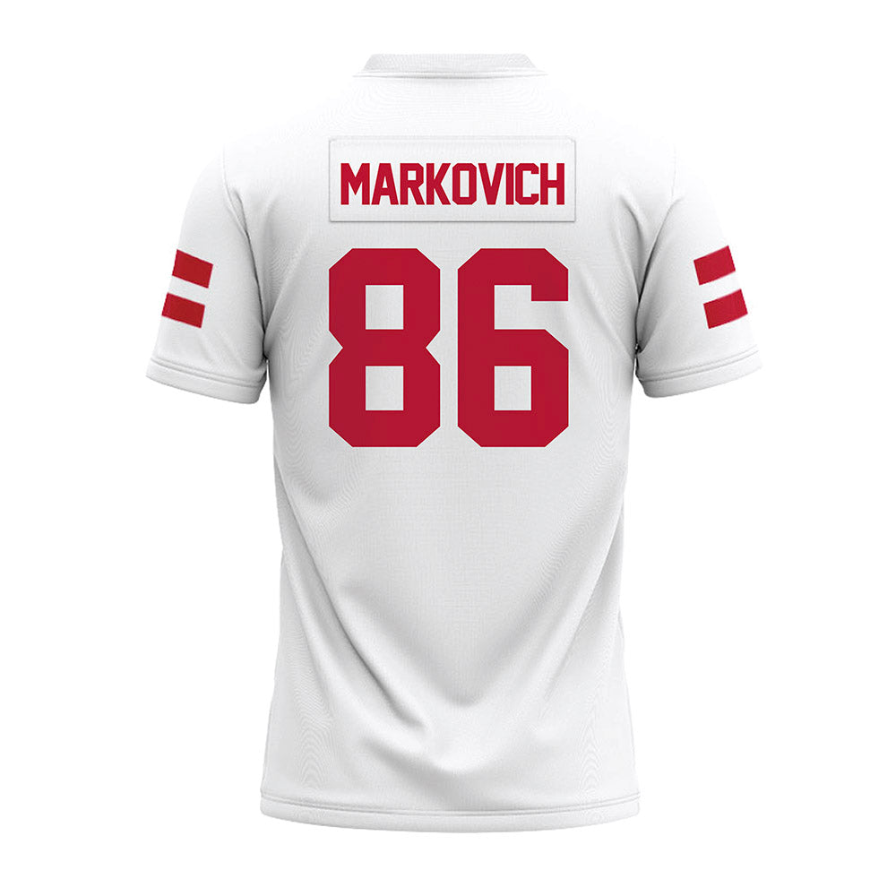 UMass - NCAA Football : Jax Markovich - White Premium Football Jersey-1