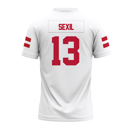 UMass - NCAA Football : Raheim Sexil - White Premium Football Jersey-1