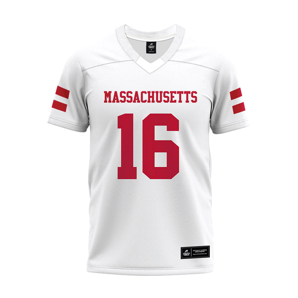UMass - NCAA Football : Logan Inagawa - White Premium Football Jersey-0