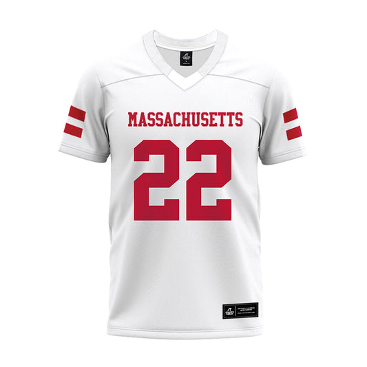UMass - NCAA Football : Damarion Alberic - White Premium Football Jersey-0