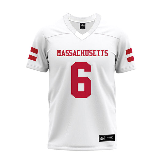 UMass - NCAA Football : Justin Williams-Thomas - White Premium Football Jersey-0