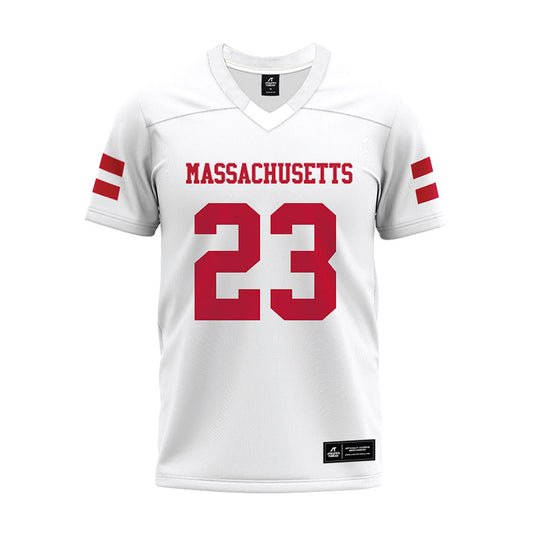 UMass - NCAA Football : JC Clark - White Premium Football Jersey-0