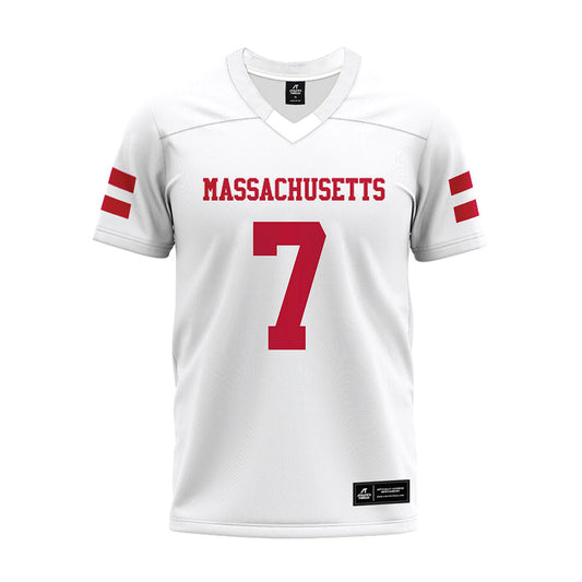 UMass - NCAA Football : TJ Magee - White Premium Football Jersey-0
