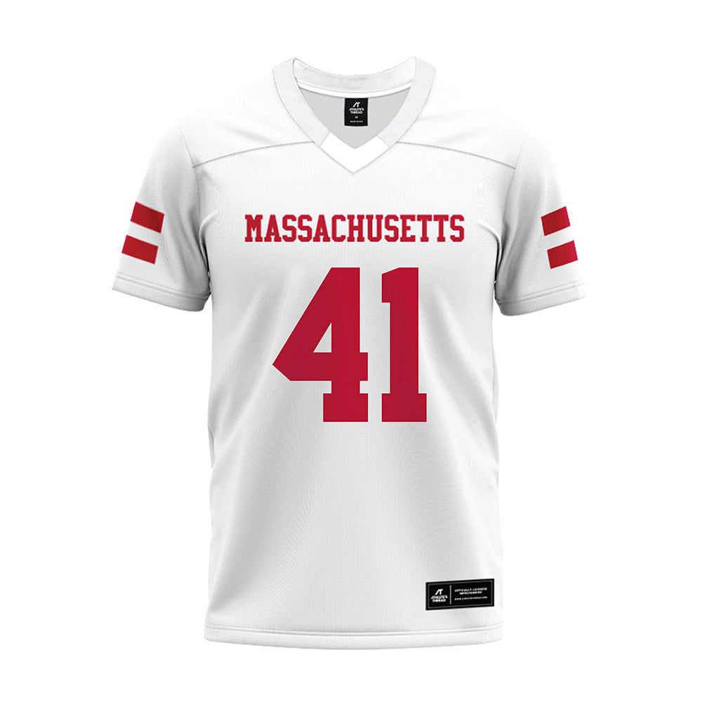 UMass - NCAA Football : Grant Mills - White Premium Football Jersey-0