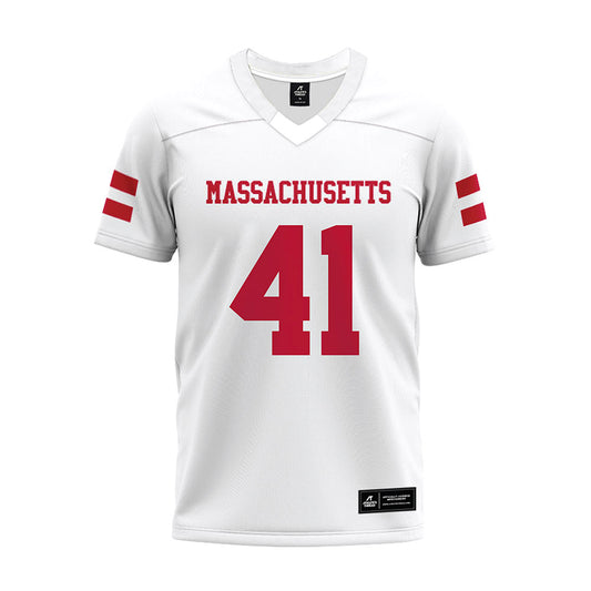 UMass - NCAA Football : Grant Mills - White Premium Football Jersey-0
