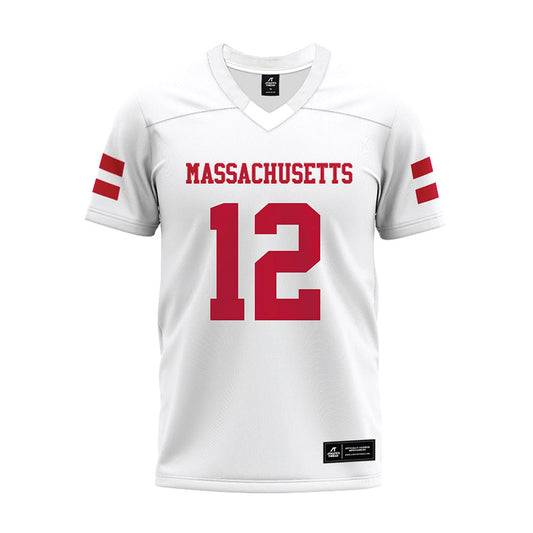 UMass - NCAA Football : Dequoria Warner - White Premium Football Jersey-0