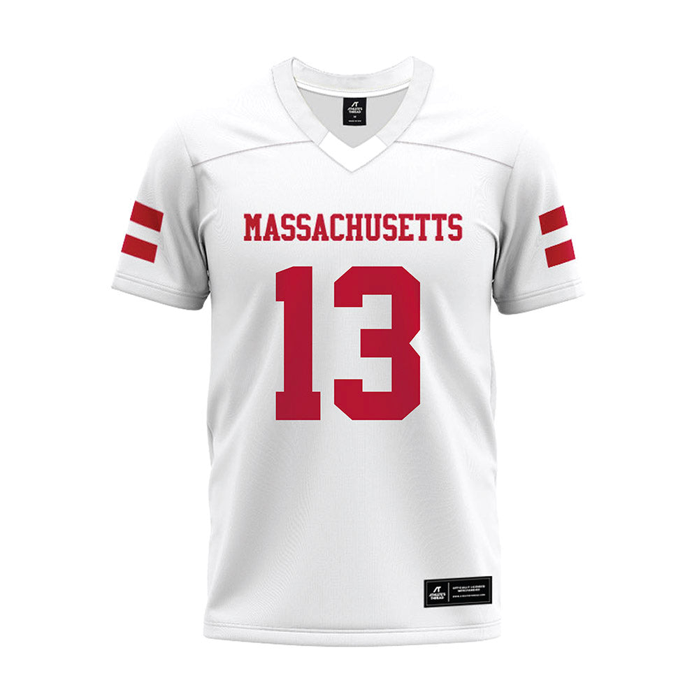 UMass - NCAA Football : Raheim Sexil - White Premium Football Jersey-0