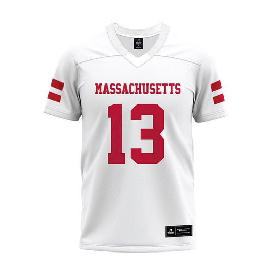 UMass - NCAA Football : Raheim Sexil - White Premium Football Jersey-0