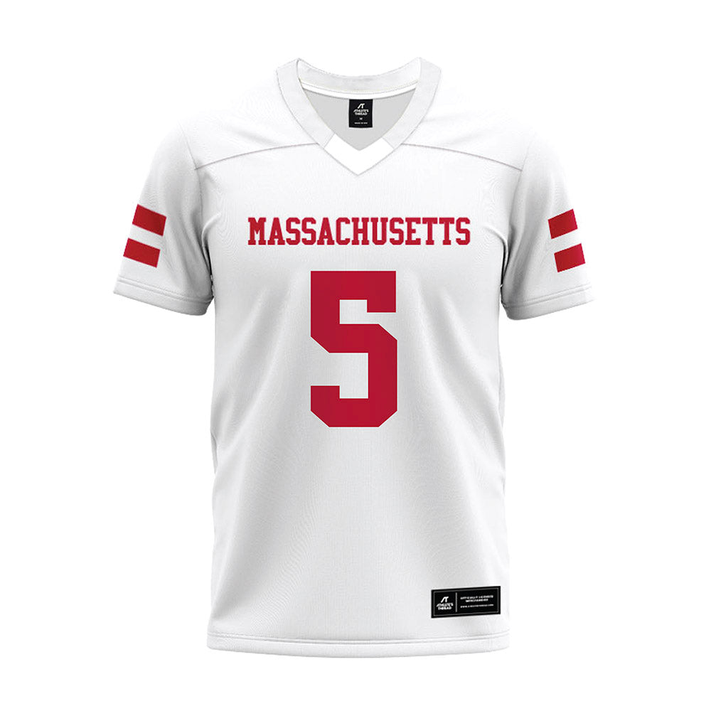 UMass - NCAA Football : Tyler Martin - White Premium Football Jersey-0
