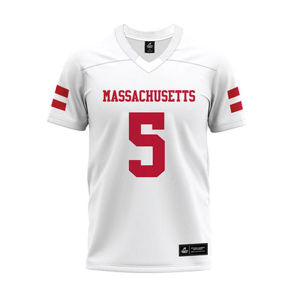UMass - NCAA Football : Tyler Martin - White Premium Football Jersey-0