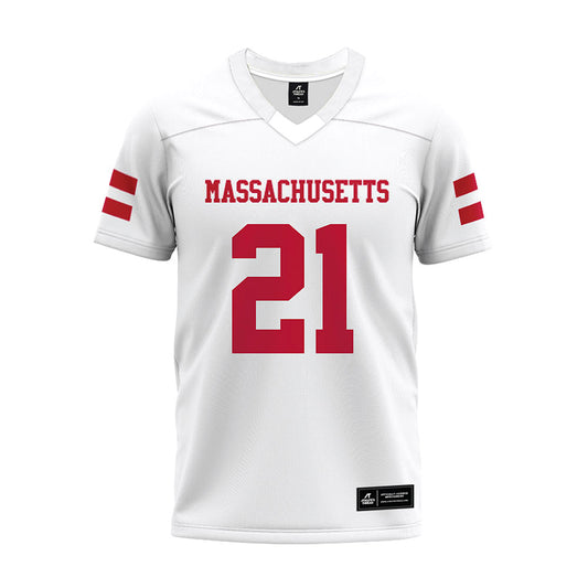 UMass - NCAA Football : Terron Johnson - White Premium Football Jersey-0
