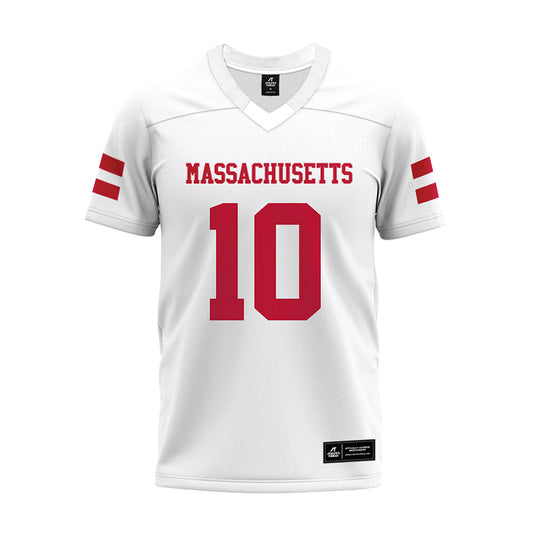 UMass - NCAA Football : TY Harding - White Premium Football Jersey-0