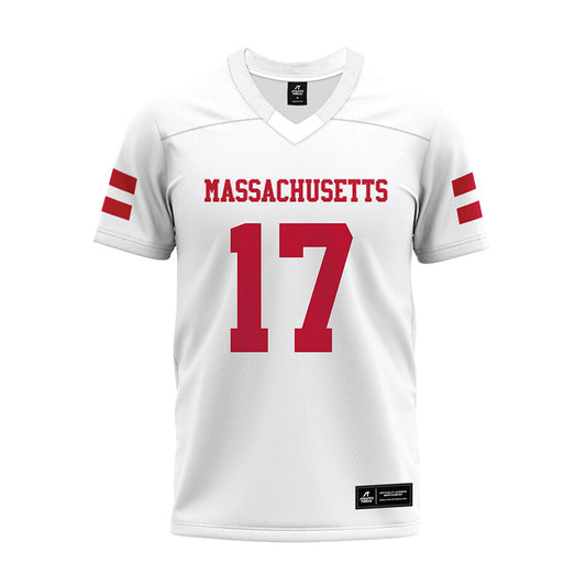 UMass - NCAA Football : Jerry Washington - White Premium Football Jersey-0