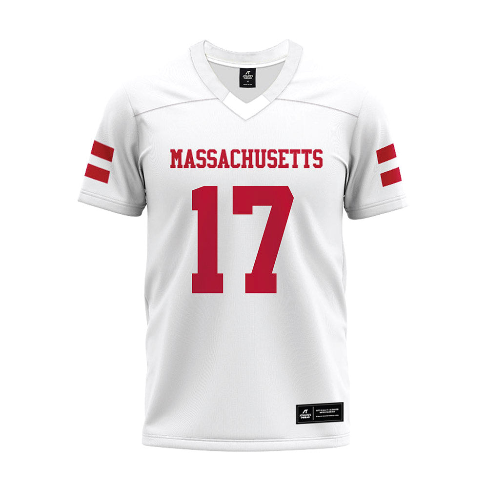 UMass - NCAA Football : Zachary Betts - White Premium Football Jersey-0