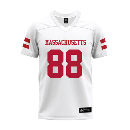 UMass - NCAA Football : Samuel Mulbah - White Premium Football Jersey-0