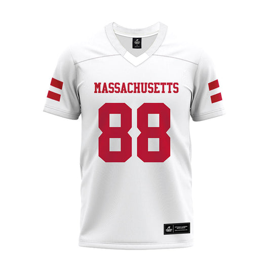 UMass - NCAA Football : Samuel Mulbah - White Premium Football Jersey-0