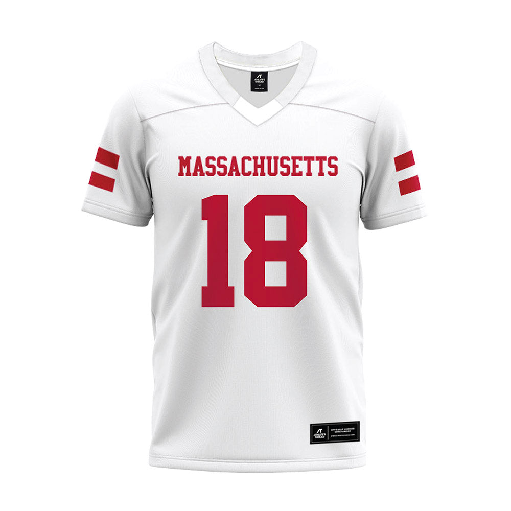 UMass - NCAA Football : Dinos Drossos - White Premium Football Jersey-0