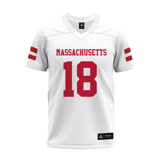 UMass - NCAA Football : Dinos Drossos - White Premium Football Jersey-0