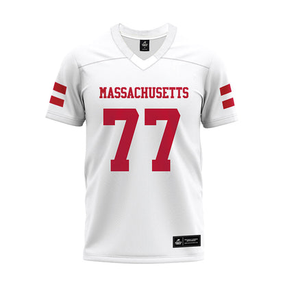 UMass - NCAA Football : Jaxon King - White Premium Football Jersey