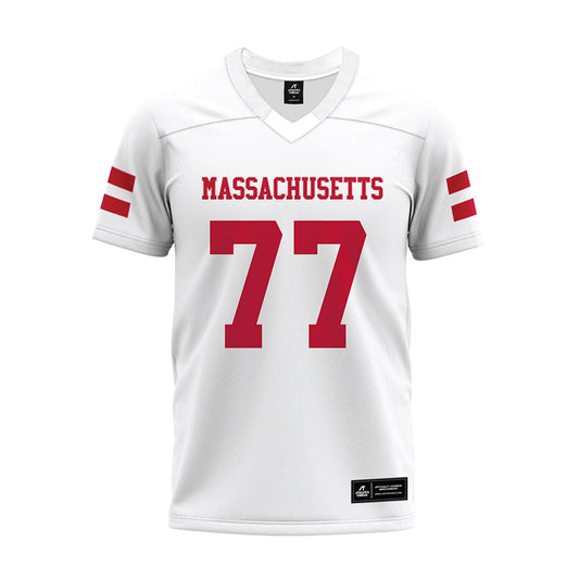 UMass - NCAA Football : Jaxon King - White Premium Football Jersey