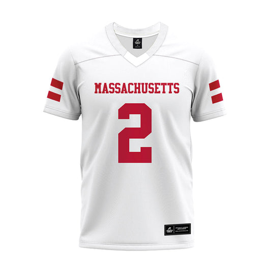 UMass - NCAA Football : Joshua Nobles - White Premium Football Jersey-0