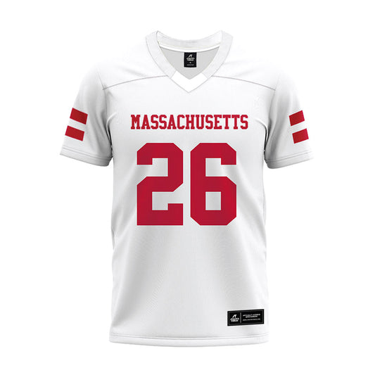 UMass - NCAA Football : Charlie Arvanigian - White Premium Football Jersey-0