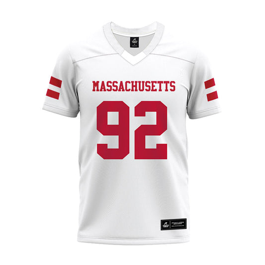 UMass - NCAA Football : Romando Johnson - White Premium Football Jersey-0