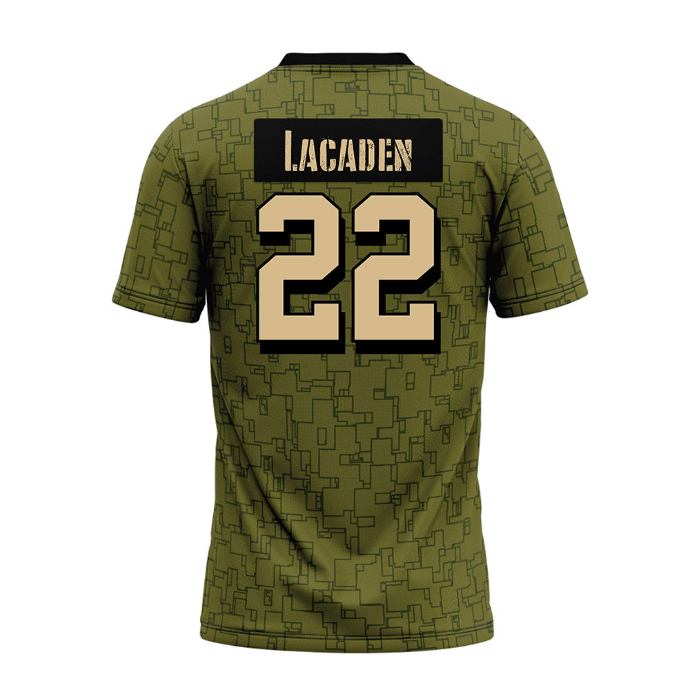Hawaii - NCAA Football : Titan Lacaden - Green Camo Premium Football Jersey-1