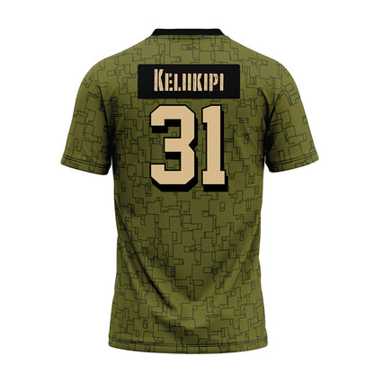 Hawaii - NCAA Football : Tryton Keliikipi - Green Camo Premium Football Jersey-1