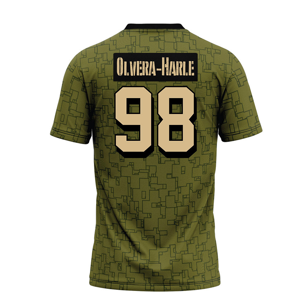 Hawaii - NCAA Football : Sean Olvera-Harle - Green Camo Premium Football Jersey-1