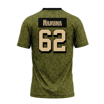 Hawaii - NCAA Football : Lautaimi Manuma - Green Camo Premium Football Jersey-1