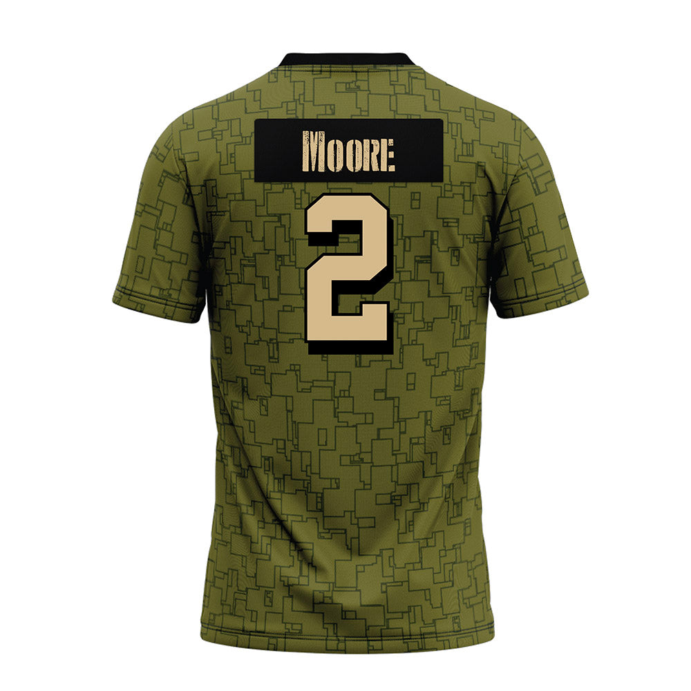 Hawaii - NCAA Football : Kona Moore - Green Camo Premium Football Jersey-1