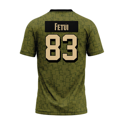 Hawaii - NCAA Football : Josiah Fetui - Green Camo Premium Football Jersey-1