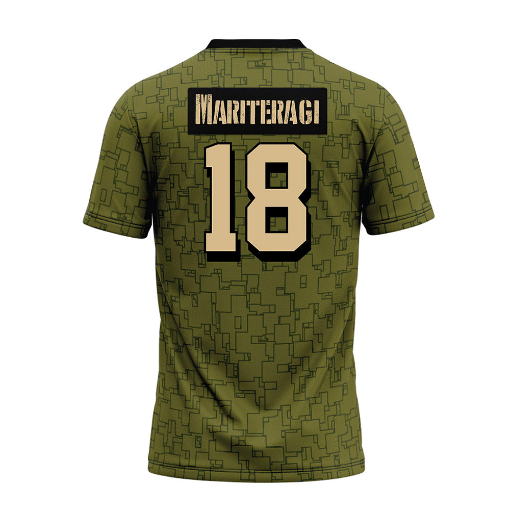 Hawaii - NCAA Football : Zaden Mariteragi - Green Camo Premium Football Jersey-1