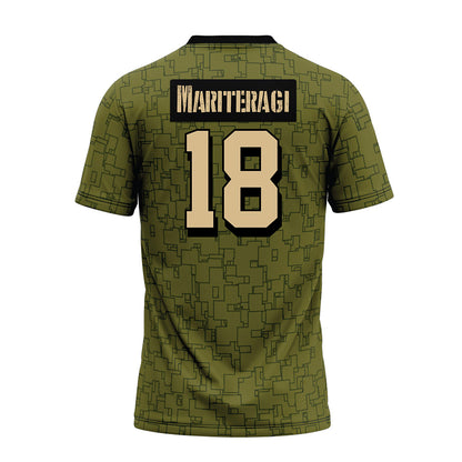 Hawaii - NCAA Football : Zaden Mariteragi - Green Camo Premium Football Jersey-1