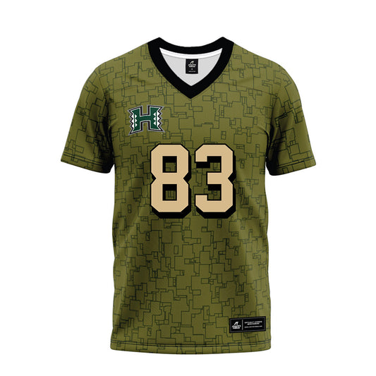Hawaii - NCAA Football : Josiah Fetui - Green Camo Premium Football Jersey-0