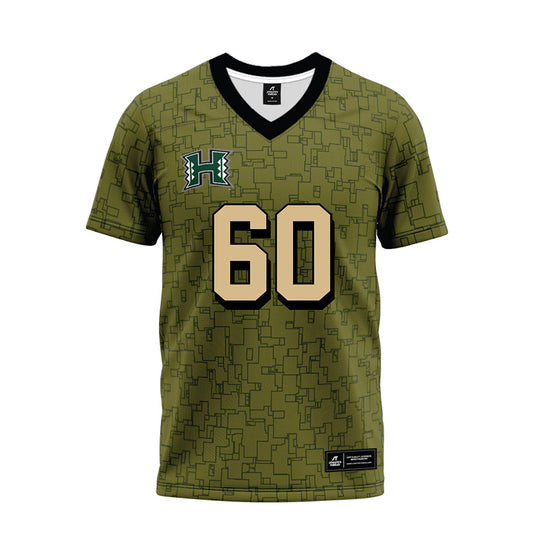 Hawaii - NCAA Football : Ezekiel Salanoa - Green Camo Premium Football Jersey-0