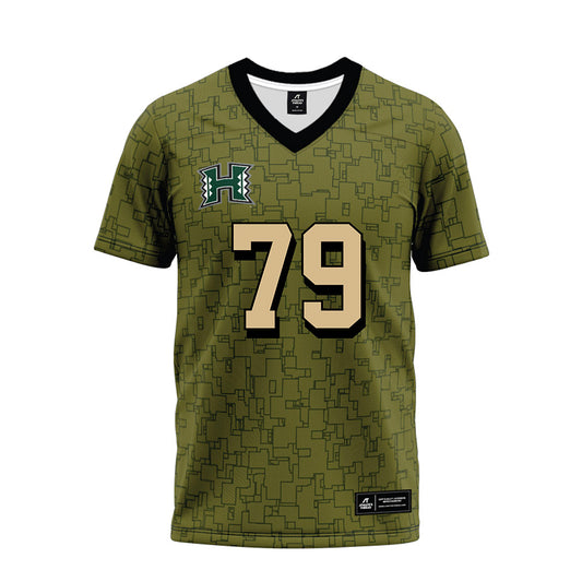 Hawaii - NCAA Football : Judah Kaio - Green Camo Premium Football Jersey-0