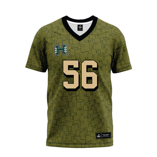 Hawaii - NCAA Football : Spencer Elliott - Green Camo Premium Football Jersey-0