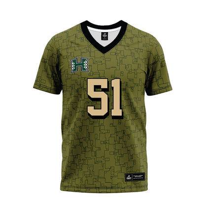 Hawaii - NCAA Football : Eric Mcfall - Green Camo Premium Football Jersey-0