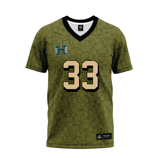 Hawaii - NCAA Football : Jack Mowrey - Green Camo Premium Football Jersey-0