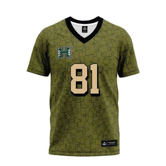 Hawaii - NCAA Football : Frank Abreu - Green Camo Premium Football Jersey-0