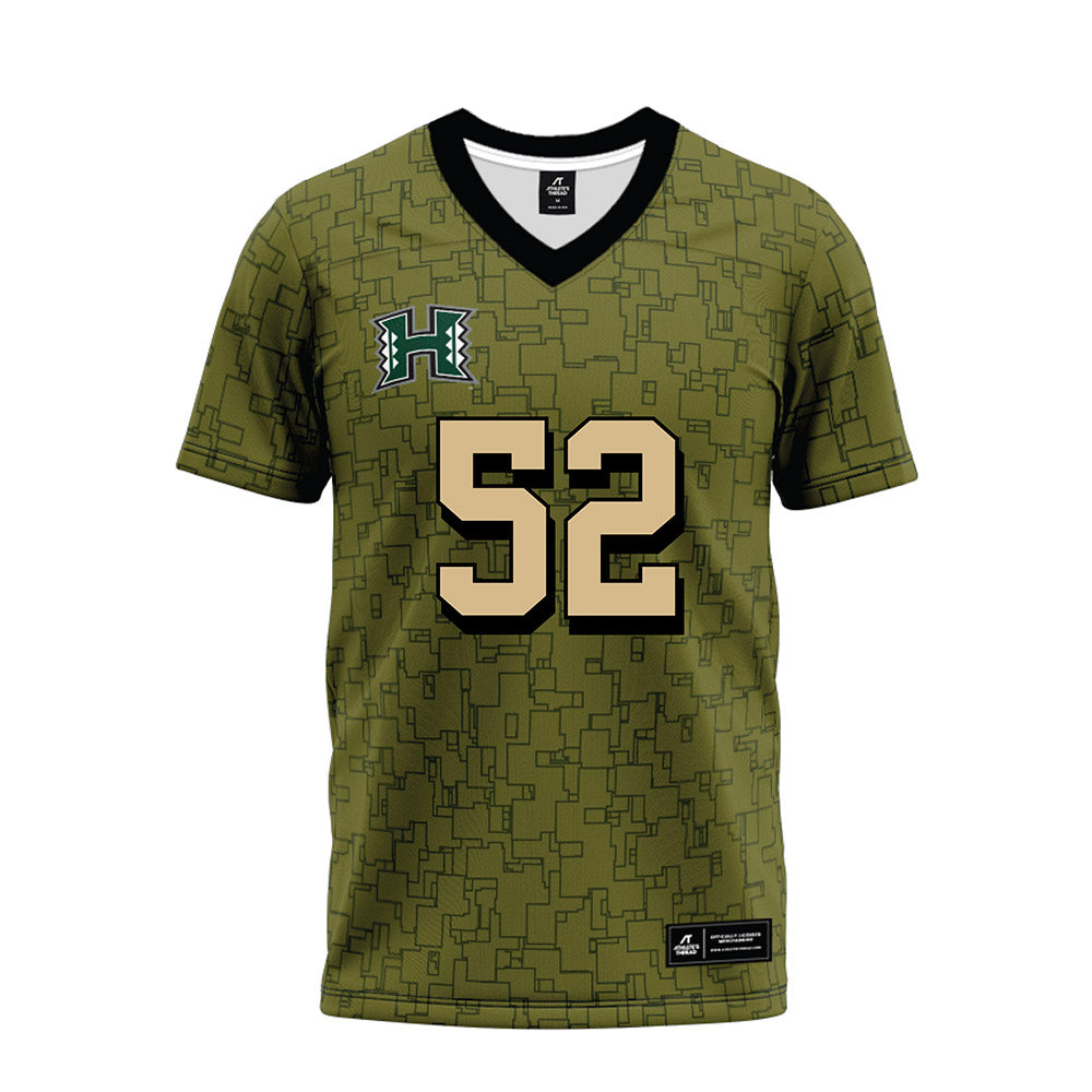 Hawaii - NCAA Football : Luther McCoy - Green Camo Premium Football Jersey-0