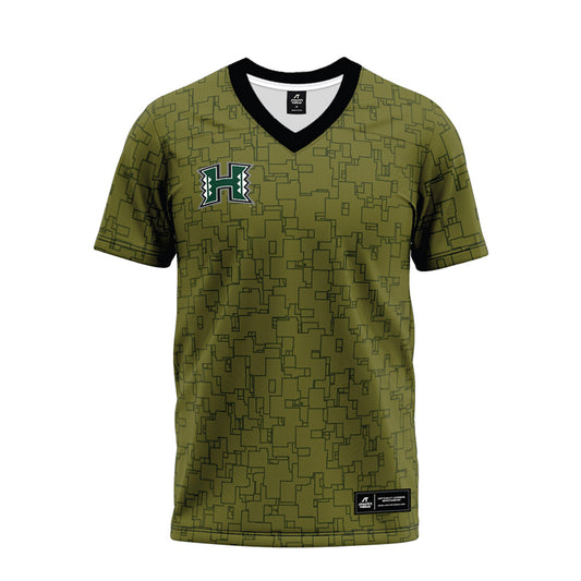 Hawaii - NCAA Football : Elijah Williams - Green Camo Premium Football Jersey-0