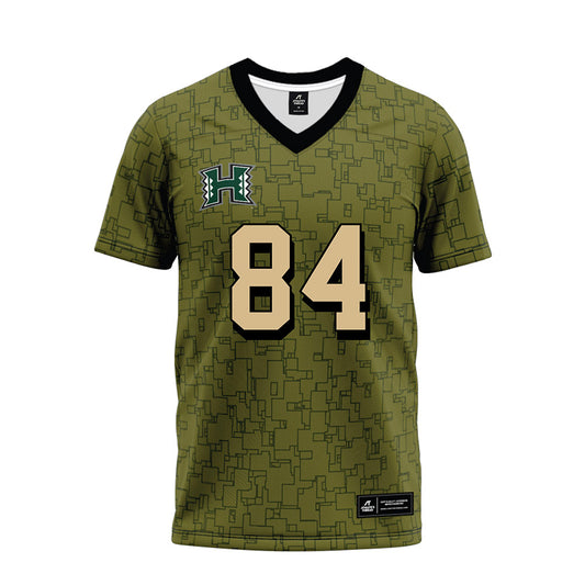 Hawaii - NCAA Football : Dillon Booth - Green Camo Premium Football Jersey-0