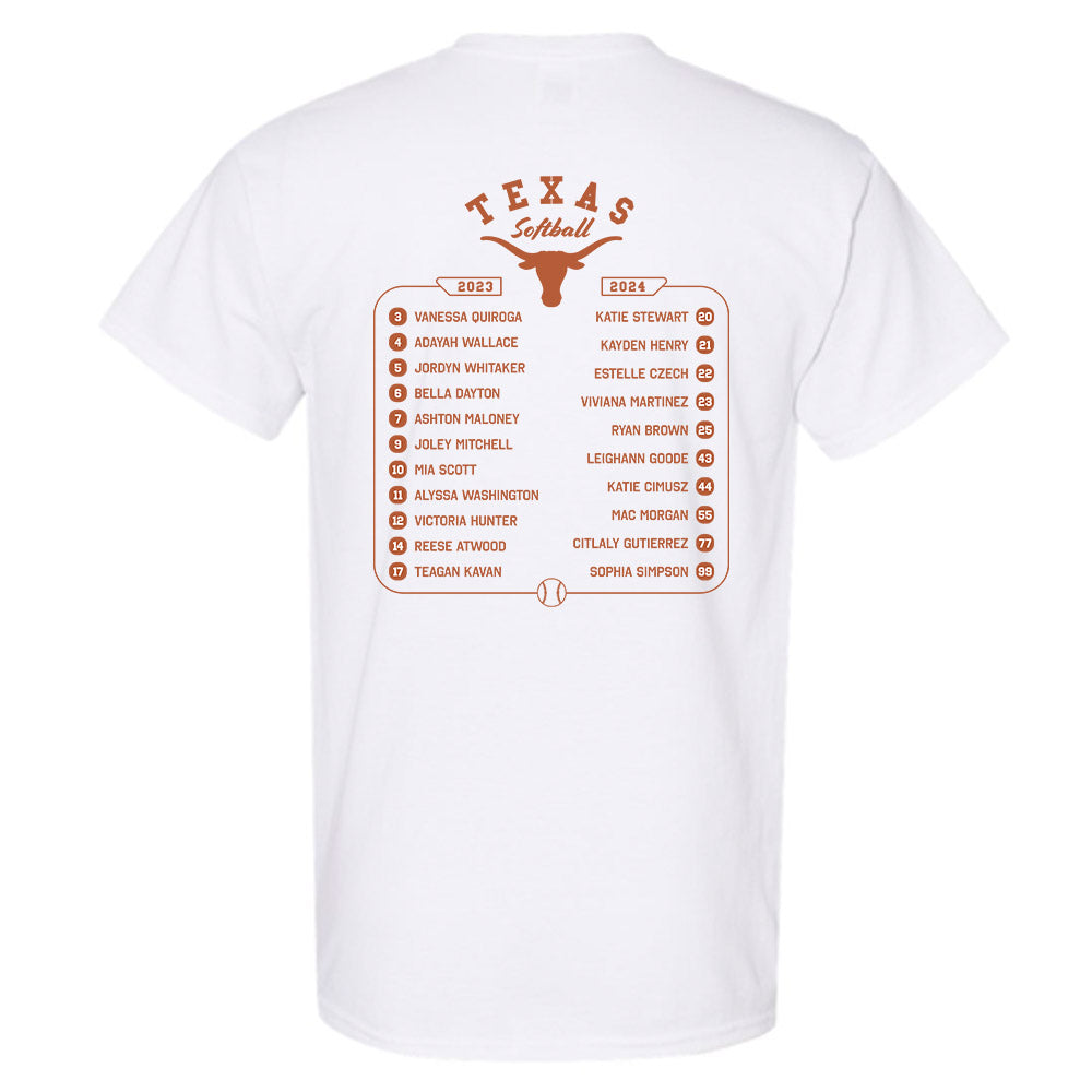 Texas - NCAA Softball : T-Shirt Roster Shirt