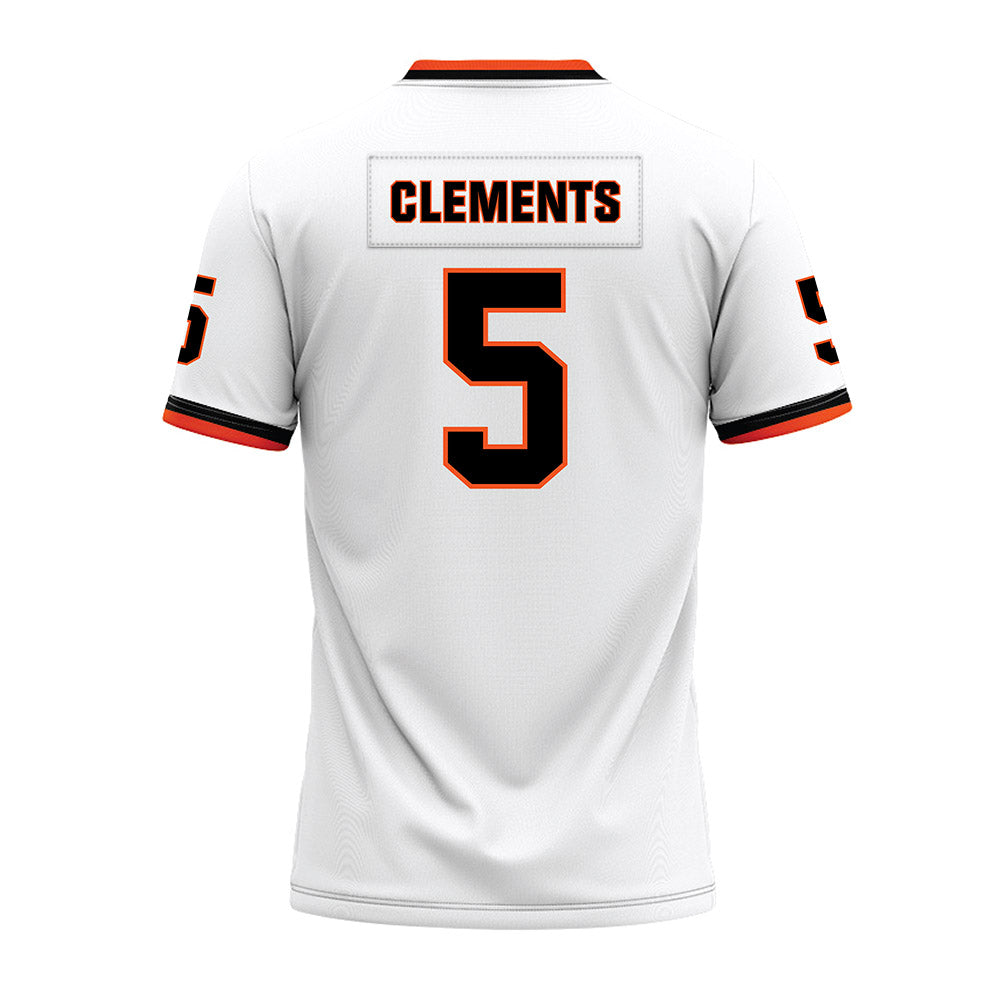 Oklahoma State - NCAA Football : Saadiq Clements - White Premium Football Jersey-1